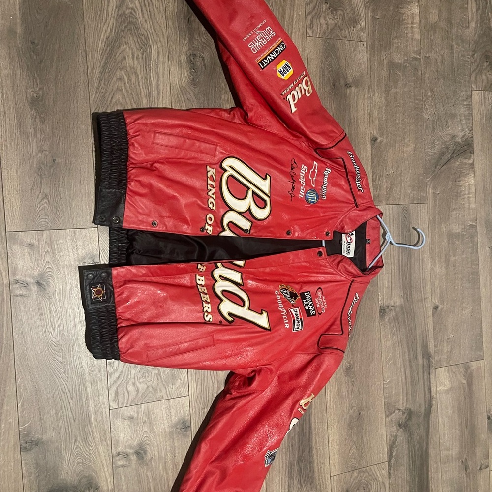 Vintage NASCAR Chase Authentics Red Racing Bomber Jacket